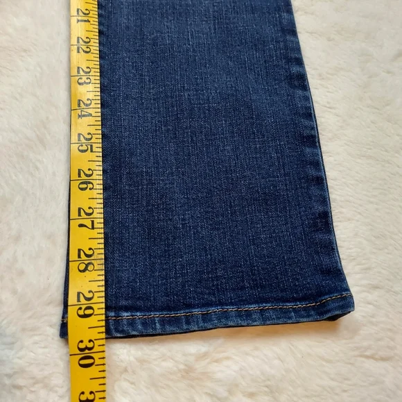Chico's So Slimming Girlfriend Slim Leg Mid Rise Dark Blue Jeans Size 00R (2) - Picture 7 of 13